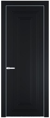 Дверь Profil Doors 28PE цвет Блэк кромка Серебро