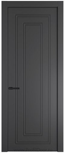 Дверь Profil Doors 28PE цвет Графит (Pantone 425С) кромка Черный матовый RAL9005