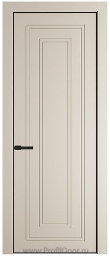Дверь Profil Doors 28PE цвет Кремовая Магнолия (RAL 120-04) кромка Черный матовый RAL9005