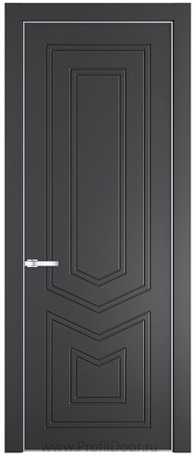 Дверь Profil Doors 29PE цвет Графит (Pantone 425С) кромка Серебро