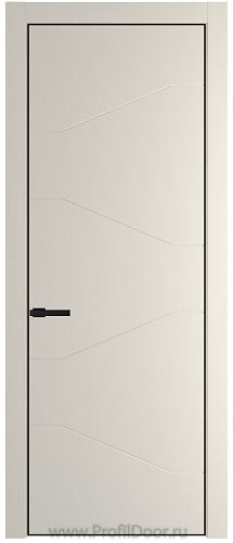 Дверь Profil Doors 2PE цвет Кремовая Магнолия (RAL 120-04) кромка Черный матовый RAL9005