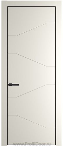 Дверь Profil Doors 2PE цвет Перламутр белый кромка Черный матовый RAL9005