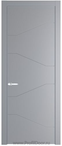 Дверь Profil Doors 2PE цвет Смоки (RAL 870-02) кромка Серебро