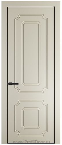 Дверь Profil Doors 31PE цвет Перламутр белый кромка Черный матовый RAL9005