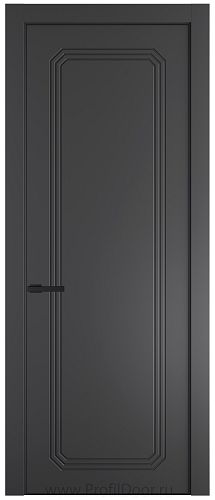Дверь Profil Doors 32PE цвет Графит (Pantone 425С) кромка Черный матовый RAL9005