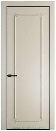 Дверь Profil Doors 32PE цвет Перламутр белый кромка Черный матовый RAL9005