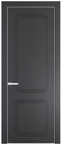 Дверь Profil Doors 33PE цвет Графит (Pantone 425С) кромка Серебро
