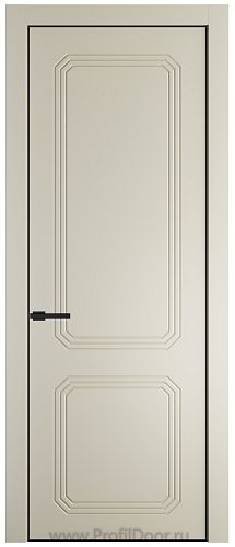 Дверь Profil Doors 33PE цвет Перламутр белый кромка Черный матовый RAL9005