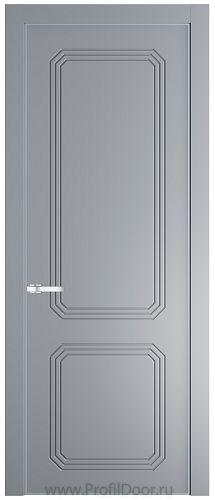 Дверь Profil Doors 33PE цвет Смоки (RAL 870-02) кромка Серебро