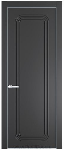 Дверь Profil Doors 34PE цвет Графит (Pantone 425С) кромка Серебро