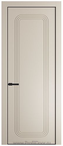 Дверь Profil Doors 34PE цвет Кремовая Магнолия (RAL 120-04) кромка Черный матовый RAL9005