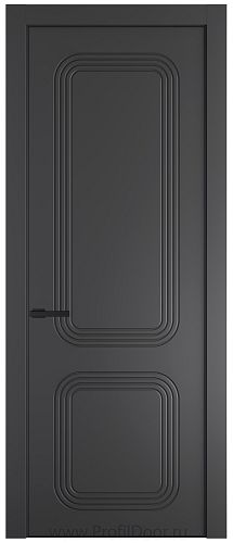 Дверь Profil Doors 35PE цвет Графит (Pantone 425С) кромка Черный матовый RAL9005