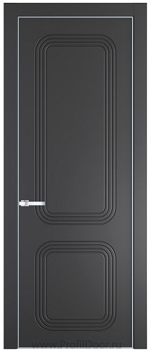 Дверь Profil Doors 35PE цвет Графит (Pantone 425С) кромка Серебро