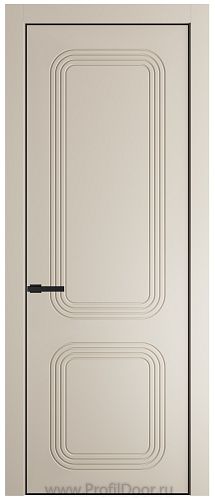Дверь Profil Doors 35PE цвет Кремовая Магнолия (RAL 120-04) кромка Черный матовый RAL9005