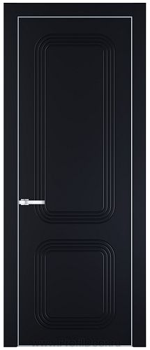 Дверь Profil Doors 35PE цвет Нэви Блу (RAL 7016) кромка Серебро