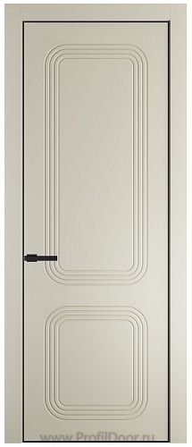 Дверь Profil Doors 35PE цвет Перламутр белый кромка Черный матовый RAL9005
