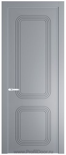 Дверь Profil Doors 35PE цвет Смоки (RAL 870-02) кромка Серебро