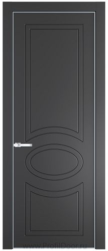 Дверь Profil Doors 36PE цвет Графит (Pantone 425С) кромка Серебро