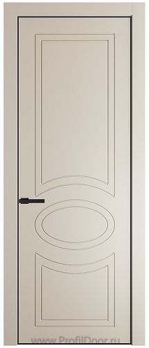 Дверь Profil Doors 36PE цвет Кремовая Магнолия (RAL 120-04) кромка Черный матовый RAL9005