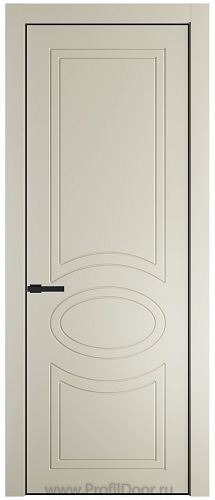 Дверь Profil Doors 36PE цвет Перламутр белый кромка Черный матовый RAL9005