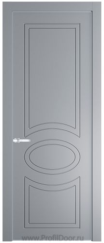 Дверь Profil Doors 36PE цвет Смоки (RAL 870-02) кромка Серебро