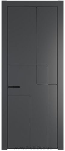 Дверь Profil Doors 3PE цвет Графит (Pantone 425С) кромка Черный матовый RAL9005