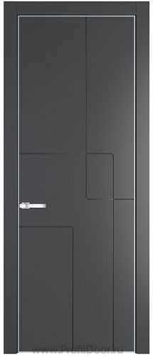 Дверь Profil Doors 3PE цвет Графит (Pantone 425С) кромка Серебро
