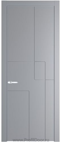 Дверь Profil Doors 3PE цвет Смоки (RAL 870-02) кромка Серебро