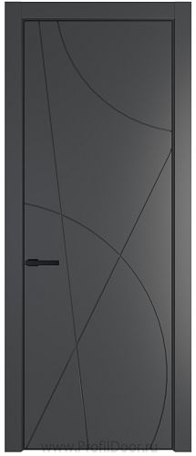 Дверь Profil Doors 4PE цвет Графит (Pantone 425С) кромка Черный матовый RAL9005
