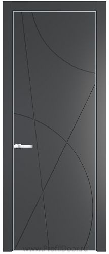 Дверь Profil Doors 4PE цвет Графит (Pantone 425С) кромка Серебро