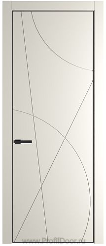 Дверь Profil Doors 4PE цвет Перламутр белый кромка Черный матовый RAL9005