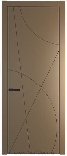 Дверь Profil Doors 4PE цвет Перламутр золото кромка Черный матовый RAL9005