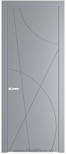 Дверь Profil Doors 4PE цвет Смоки (RAL 870-02) кромка Серебро