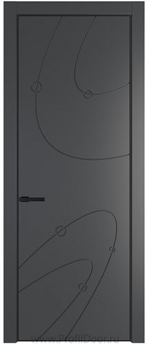 Дверь Profil Doors 5PE цвет Графит (Pantone 425С) кромка Черный матовый RAL9005