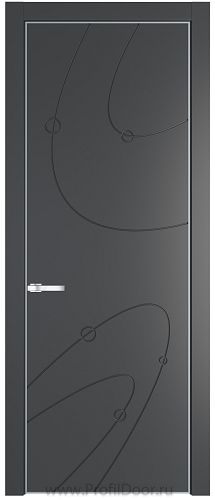 Дверь Profil Doors 5PE цвет Графит (Pantone 425С) кромка Серебро