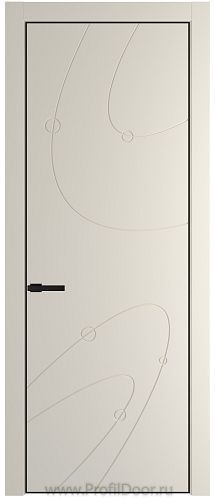Дверь Profil Doors 5PE цвет Кремовая Магнолия (RAL 120-04) кромка Черный матовый RAL9005