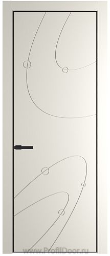 Дверь Profil Doors 5PE цвет Перламутр белый кромка Черный матовый RAL9005