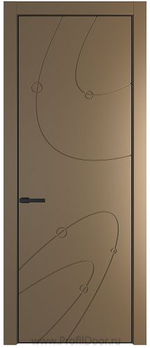 Дверь Profil Doors 5PE цвет Перламутр золото кромка Черный матовый RAL9005