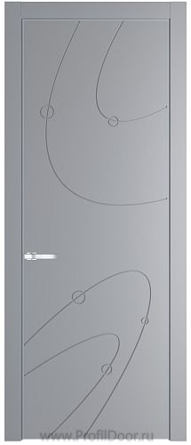 Дверь Profil Doors 5PE цвет Смоки (RAL 870-02) кромка Серебро