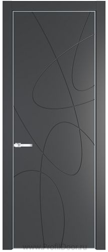 Дверь Profil Doors 6PE цвет Графит (Pantone 425С) кромка Серебро