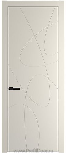 Дверь Profil Doors 6PE цвет Кремовая Магнолия (RAL 120-04) кромка Черный матовый RAL9005
