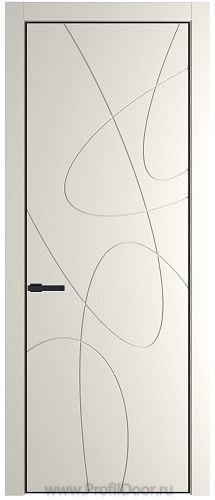 Дверь Profil Doors 6PE цвет Перламутр белый кромка Черный матовый RAL9005