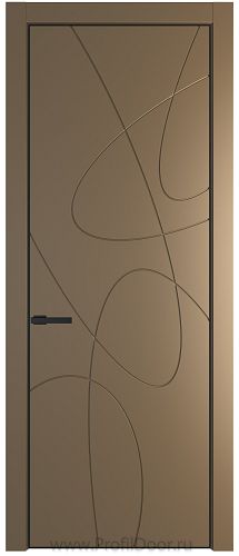 Дверь Profil Doors 6PE цвет Перламутр золото кромка Черный матовый RAL9005