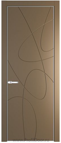Дверь Profil Doors 6PE цвет Перламутр золото кромка Серебро