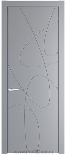 Дверь Profil Doors 6PE цвет Смоки (RAL 870-02) кромка Серебро