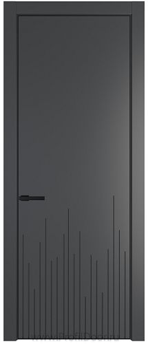 Дверь Profil Doors 7PE цвет Графит (Pantone 425С) кромка Черный матовый RAL9005