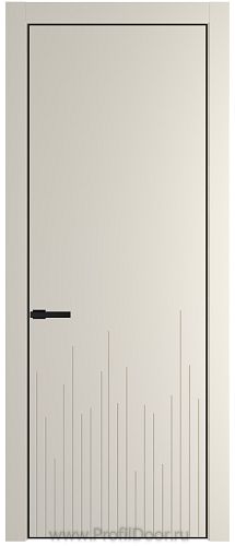 Дверь Profil Doors 7PE цвет Кремовая Магнолия (RAL 120-04) кромка Черный матовый RAL9005