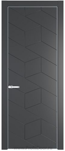 Дверь Profil Doors 9PE цвет Графит (Pantone 425С) кромка Серебро