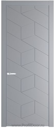 Дверь Profil Doors 9PE цвет Смоки (RAL 870-02) кромка Серебро
