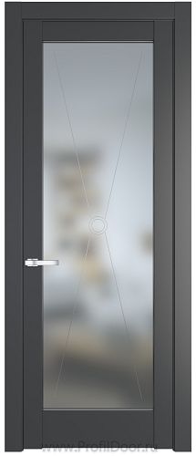 Дверь Profil Doors 1.1.2PM цвет Графит (Pantone 425С) стекло Матовое